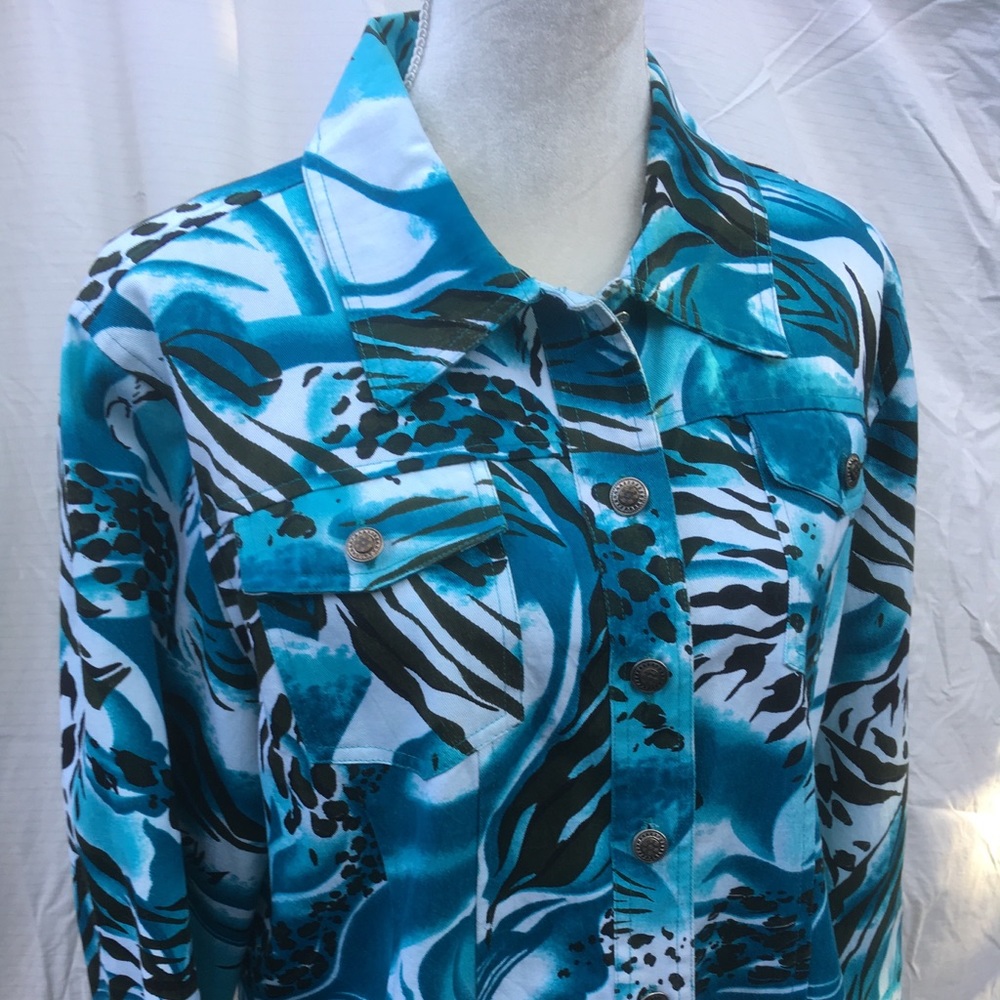 Turquoise Leopard Print Jacket